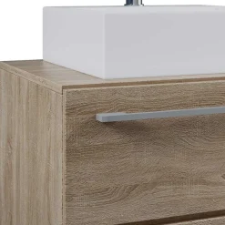 Wohnen Badmöbel in Holzoptik Sonoma-Eiche - Caleena (dreiteilig)