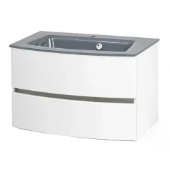 Wohnen Badmöbel in Weiß Kombination - Mesciria (dreiteilig)