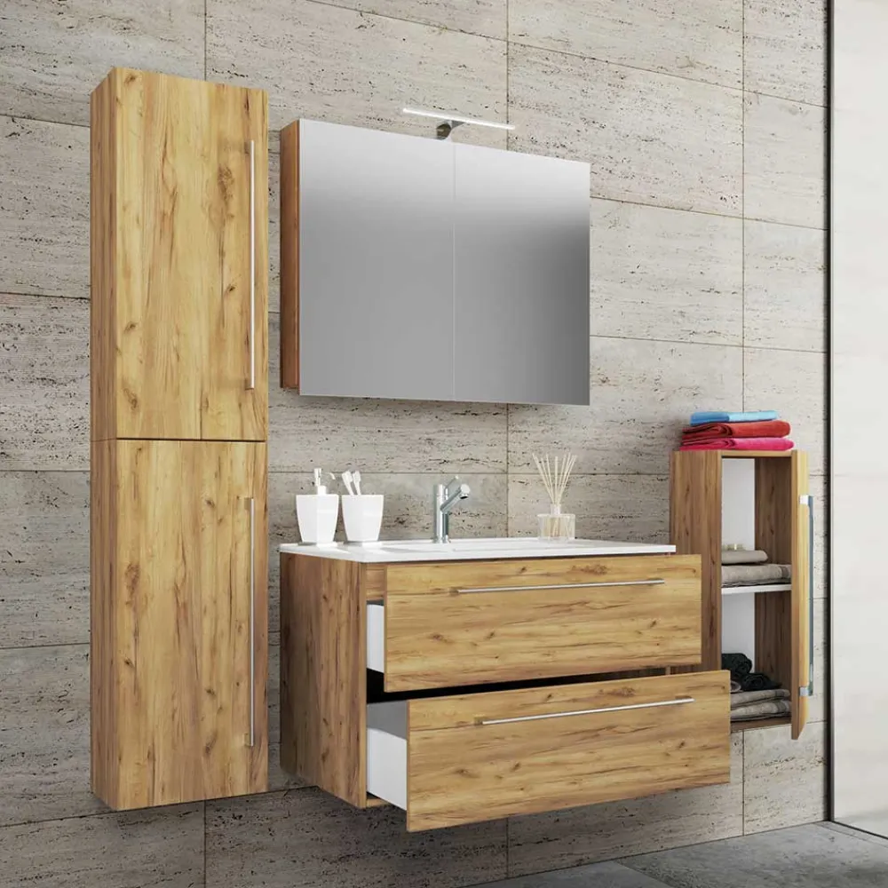 Wohnen Badmöbel Kombination - Wandmontage - Karin (vierteilig)