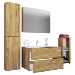 Wohnen Badmöbel Kombination - Wandmontage - Karin (vierteilig)