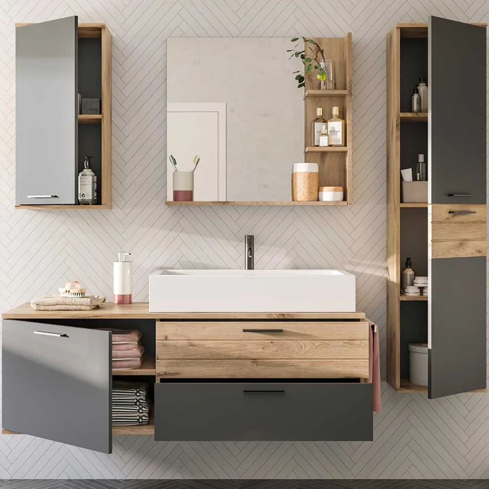 Wohnen Badmöbel Kombination hängend - Depart (vierteilig)