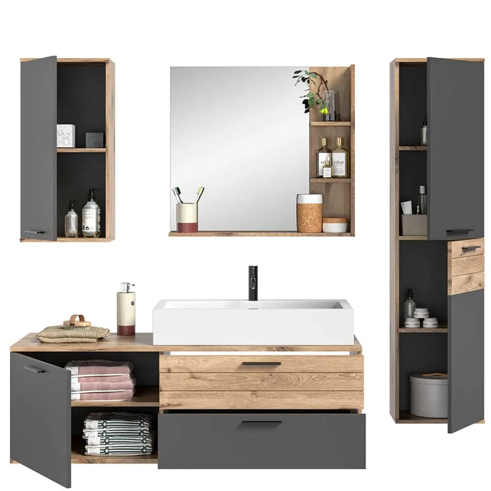 Wohnen Badmöbel Kombination hängend - Depart (vierteilig)