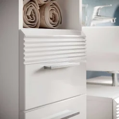 Wohnen Glasmöbel|Badezimmer Komplett*Badmöbel Kombination Hochglanz - Whale (dreiteilig)