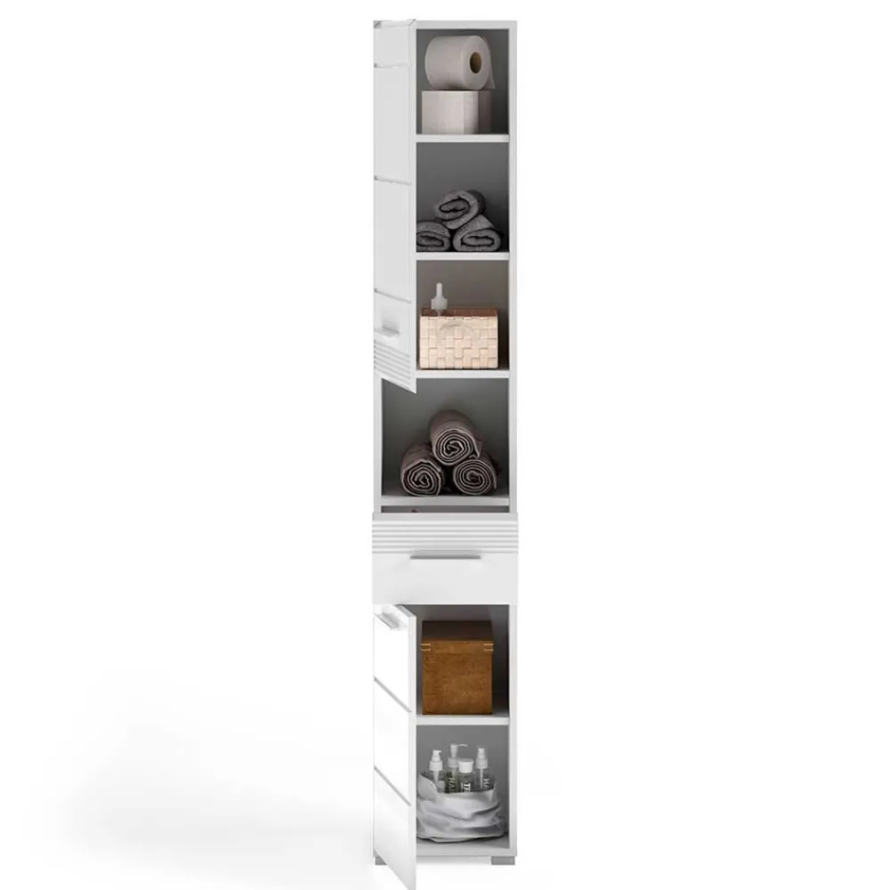 Wohnen Glasmöbel|Badezimmer Komplett*Badmöbel Kombination Hochglanz - Whale (dreiteilig)