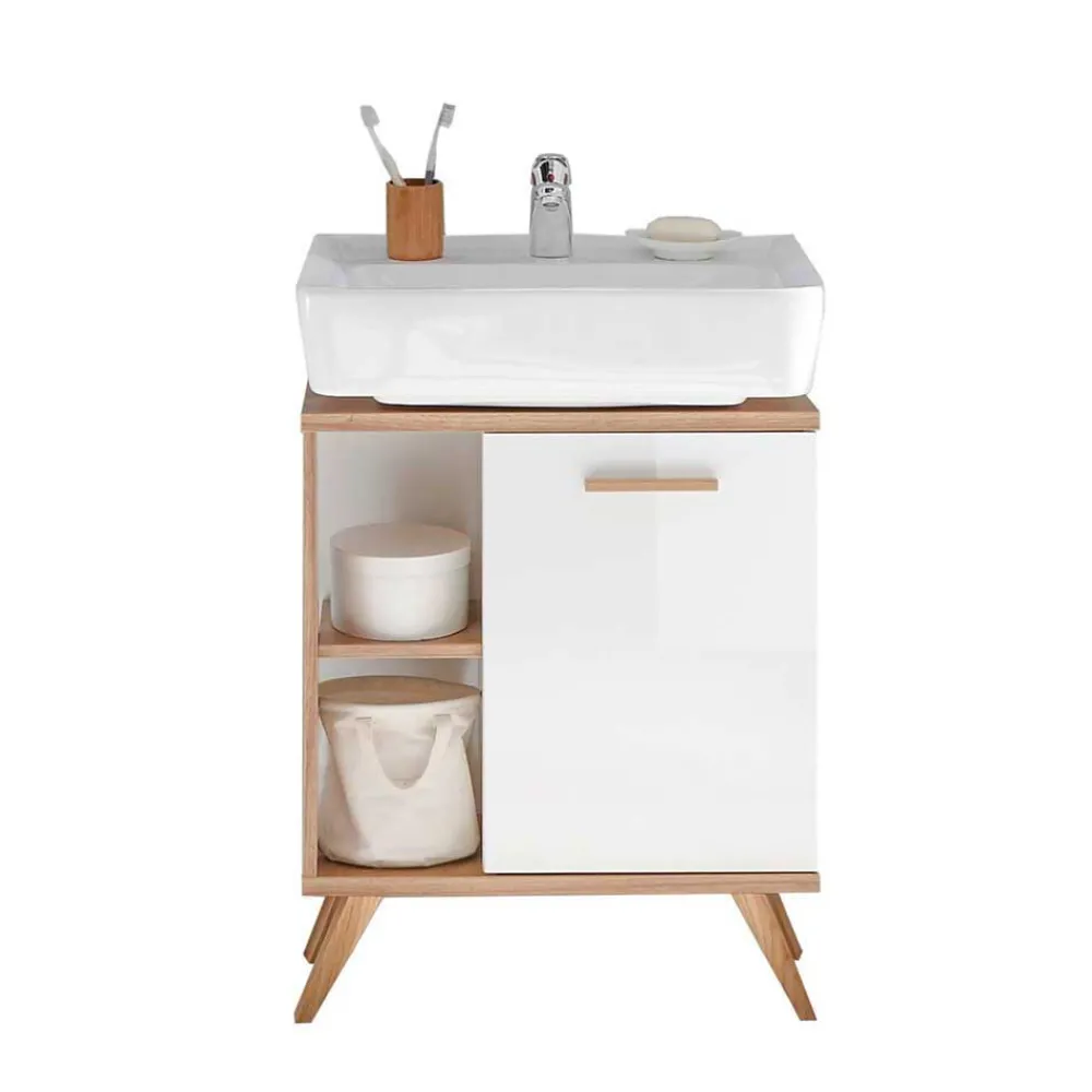 Wohnen Badmöbel Kombination im Skandi Design - Timur (dreiteilig)