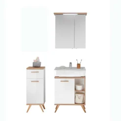 Wohnen Badmöbel Kombination im Skandi Design - Timur (dreiteilig)