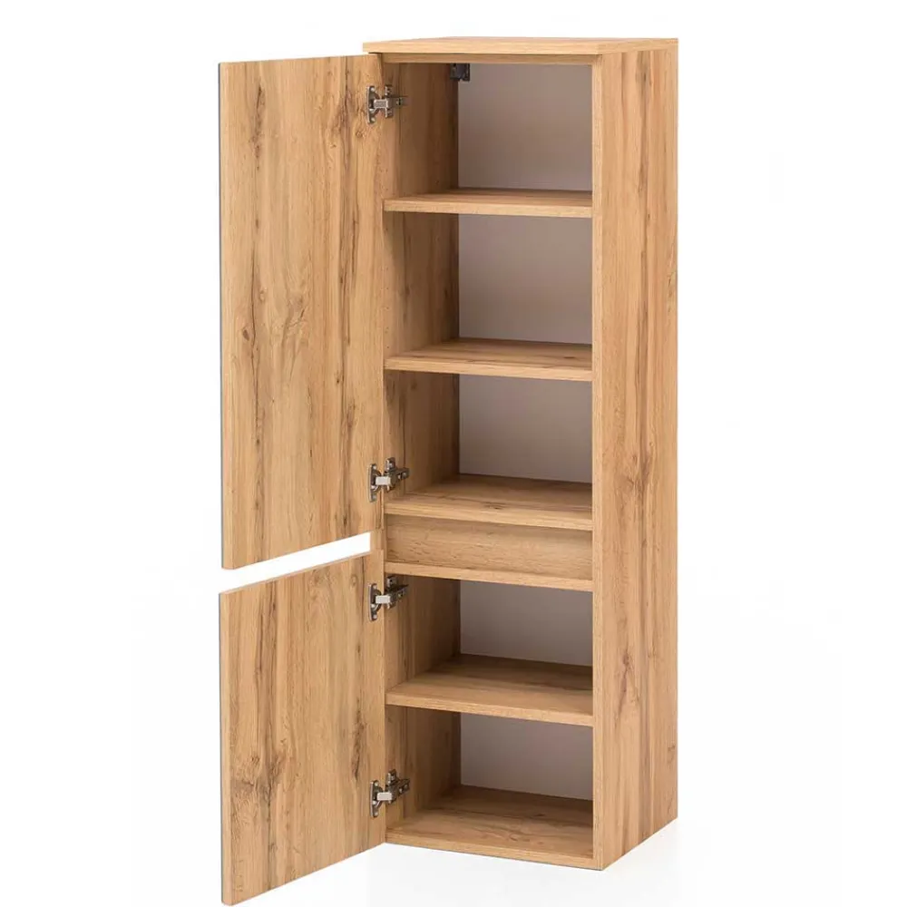 Wohnen Badezimmer Komplett*Badmöbel Kombination in Grau Glas - Anviletca (fünfteilig)