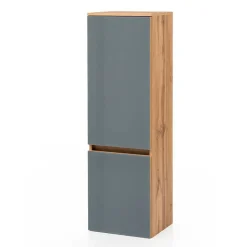 Wohnen Badezimmer Komplett*Badmöbel Kombination in Grau Glas - Anviletca (fünfteilig)