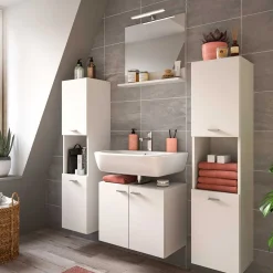 Wohnen Badmöbel Kombination in Weiß - Harmone (vierteilig)