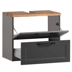 Wohnen Badezimmer Komplett*Badmöbel Kombination zweifarbig - Novelya (fünfteilig)