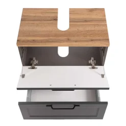 Wohnen Badezimmer Komplett*Badmöbel Kombination zweifarbig - Novelya (fünfteilig)