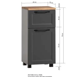 Wohnen Badezimmer Komplett*Badmöbel Kombination zweifarbig - Novelya (fünfteilig)