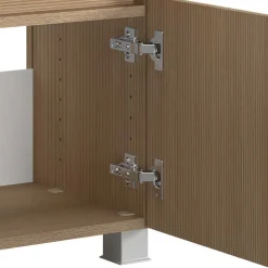 Wohnen Glasmöbel*Badmöbel Komplettset in Eiche Hell - Leitha (fünfteilig)