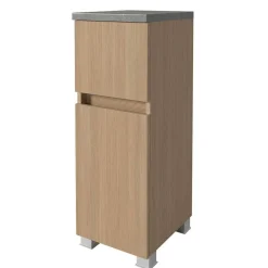 Wohnen Glasmöbel*Badmöbel Komplettset in Eiche Hell - Leitha (fünfteilig)