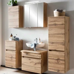 Wohnen Badezimmer Komplett*Badmöbel Komplettset in Touchwood - Drumias (fünfteilig)