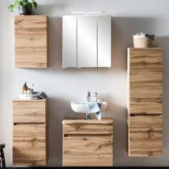 Wohnen Badezimmer Komplett*Badmöbel Komplettset in Touchwood - Drumias (fünfteilig)