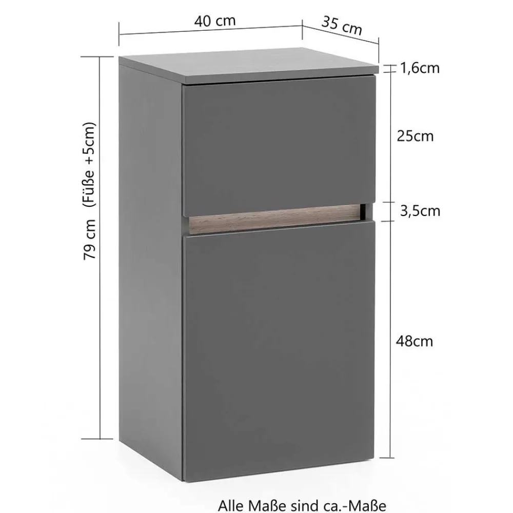 Wohnen Badezimmer Komplett*Badmöbel Komplettset in Touchwood - Drumias (fünfteilig)