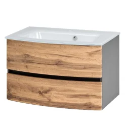 Wohnen Badezimmer Komplett*Badmöbel Serie Möbelset zweifarbig - Vandija (vierteilig)