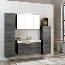 Wohnen Badmöbel Set Darina in Eiche Grau (vierteilig)