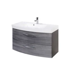 Wohnen Badmöbel Set Darina in Eiche Grau (vierteilig)