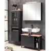 Wohnen Badezimmer Komplett*Badmöbel Set in Schwarz - Riguna (dreiteilig)