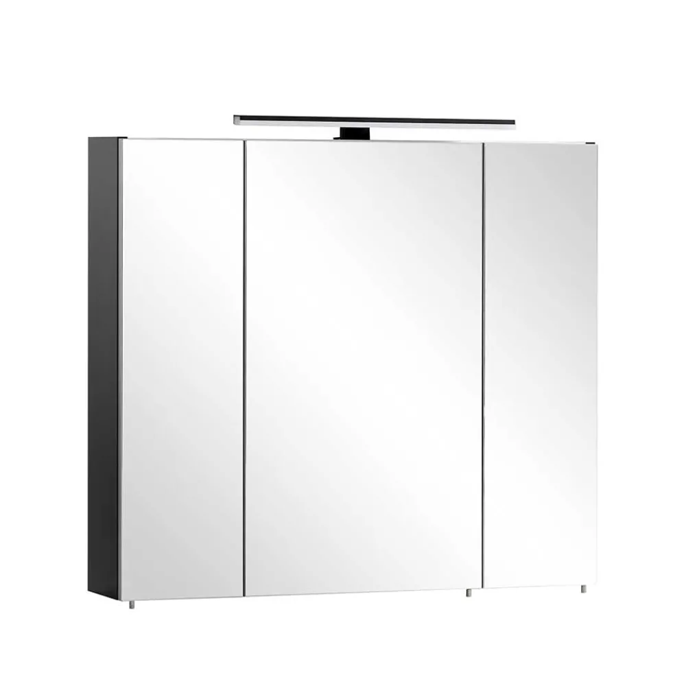 Wohnen Badezimmer Komplett*Badmöbel Set in Schwarz - Riguna (dreiteilig)