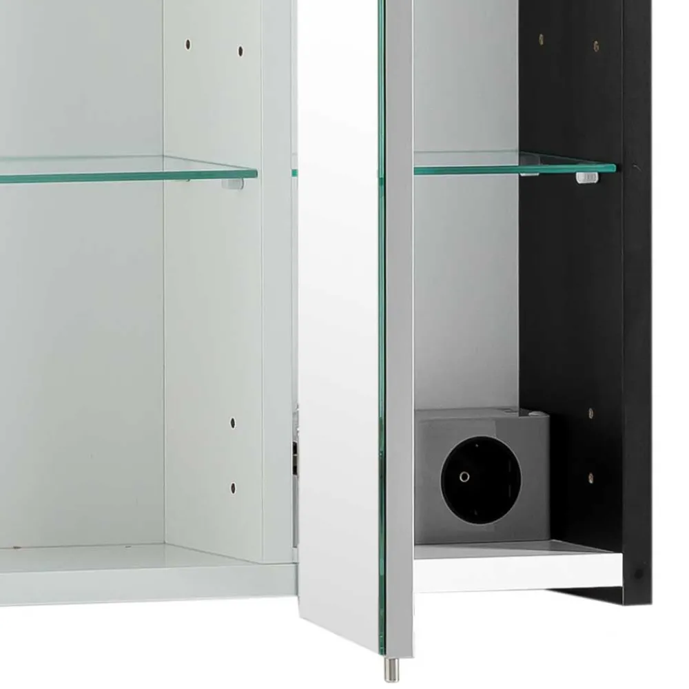 Wohnen Badezimmer Komplett*Badmöbel Set in Schwarz - Riguna (dreiteilig)