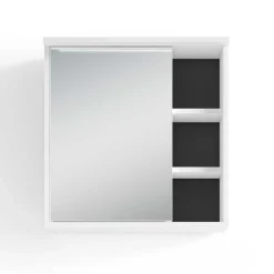 Wohnen Badezimmer Komplett*Badmöbel Set in Weiß Schwarz - Envaton (dreiteilig)