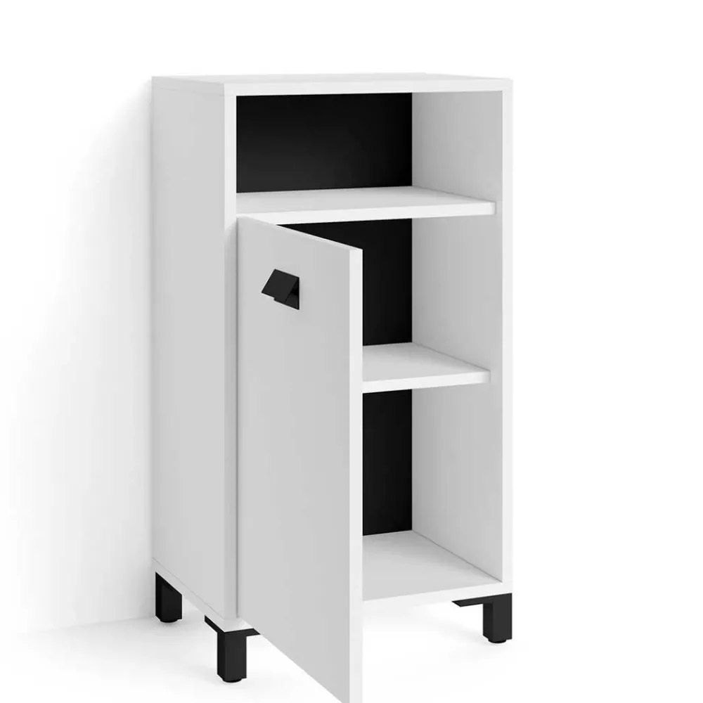 Wohnen Badezimmer Komplett*Badmöbel Set in Weiß Schwarz - Envaton (dreiteilig)