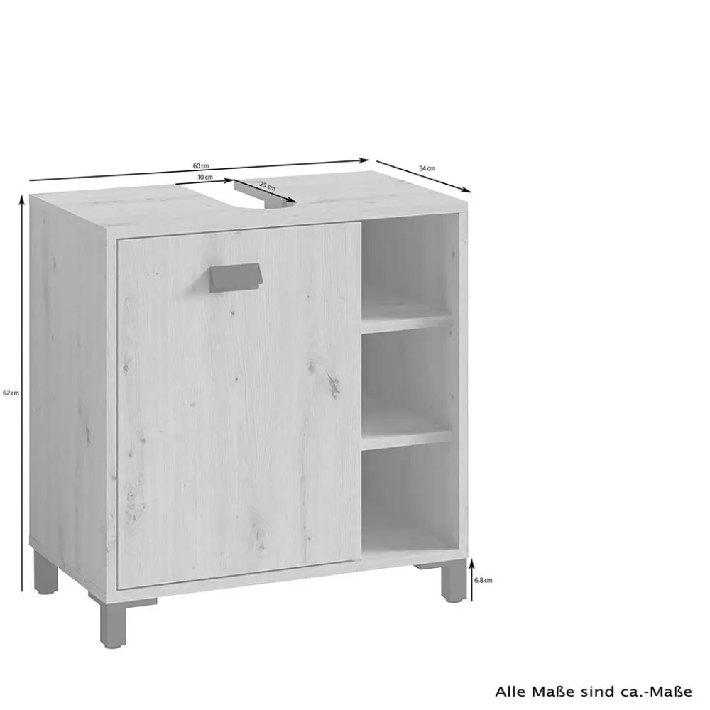 Wohnen Badezimmer Komplett*Badmöbel Set in Weiß Schwarz - Envaton (dreiteilig)