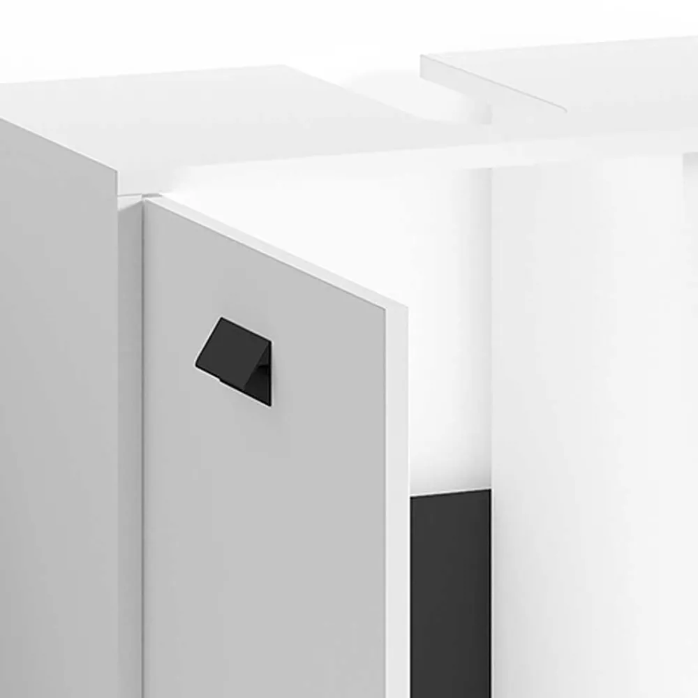 Wohnen Badezimmer Komplett*Badmöbel Set in Weiß Schwarz - Envaton (dreiteilig)