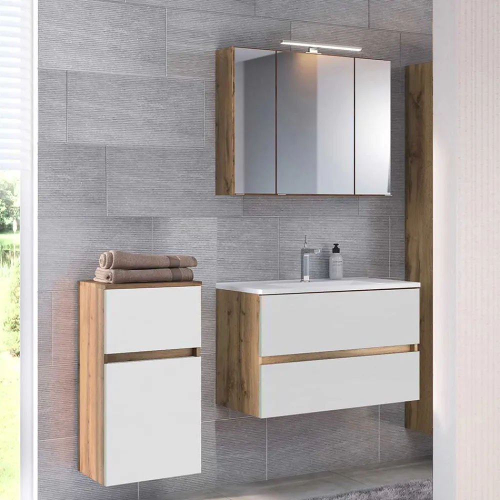 Wohnen Badezimmer Komplett*Badmöbel Set klein - Maklesa II (dreiteilig)