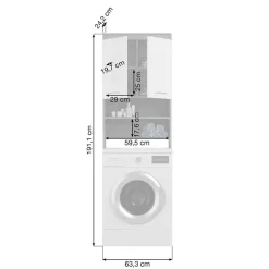Wohnen Badmöbel Set mit Waschmaschinenschrank - Nancys (vierteilig)