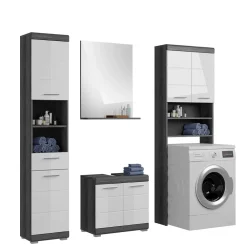Wohnen Badmöbel Set mit Waschmaschinenschrank - Nancys (vierteilig)