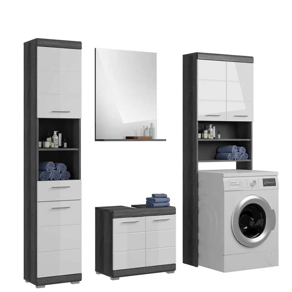 Wohnen Badmöbel Set mit Waschmaschinenschrank - Nancys (vierteilig)
