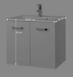 Wohnen Badmöbel Set Sagunis in Hochglanz Weiß (vierteilig)