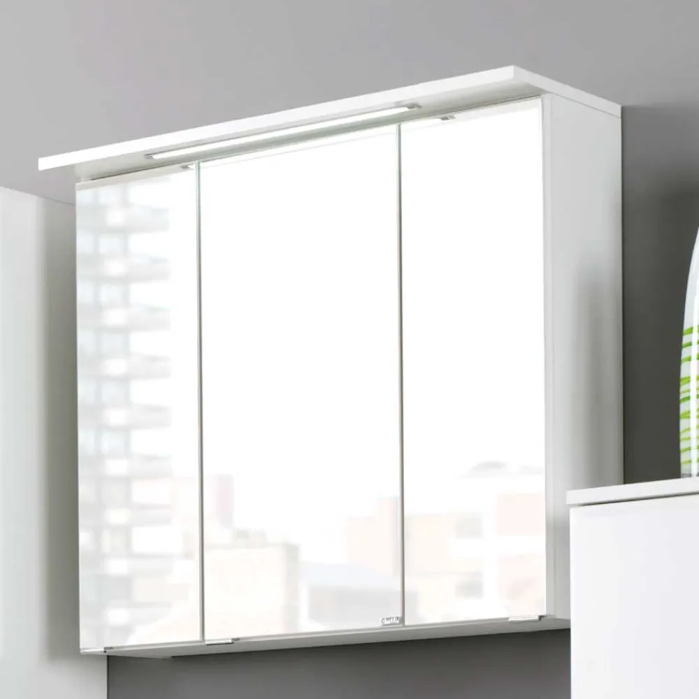 Wohnen Badmöbel Set Sagunis in Hochglanz Weiß (vierteilig)