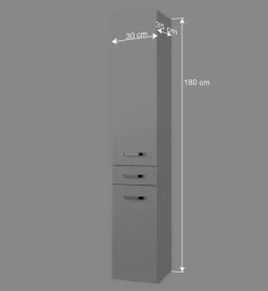 Wohnen Badmöbel Set Sagunis in Hochglanz Weiß (vierteilig)
