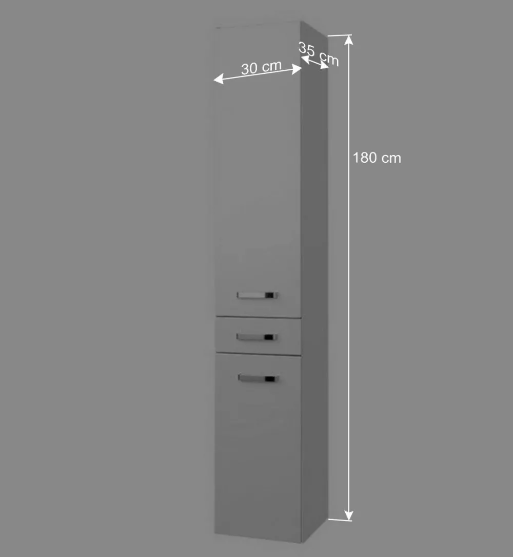 Wohnen Badmöbel Set Sagunis in Hochglanz Weiß (vierteilig)
