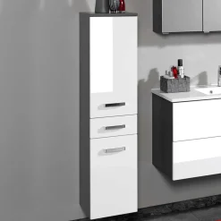 Wohnen Badmöbel Set Tiamos in Weiß Hochglanz (fünfteilig)