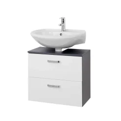 Wohnen Badmöbel Set Tiamos in Weiß Hochglanz (fünfteilig)