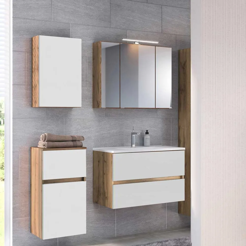 Wohnen Badezimmer Komplett*Badmöbel stehend oder hängend - Maklesa (vierteilig)