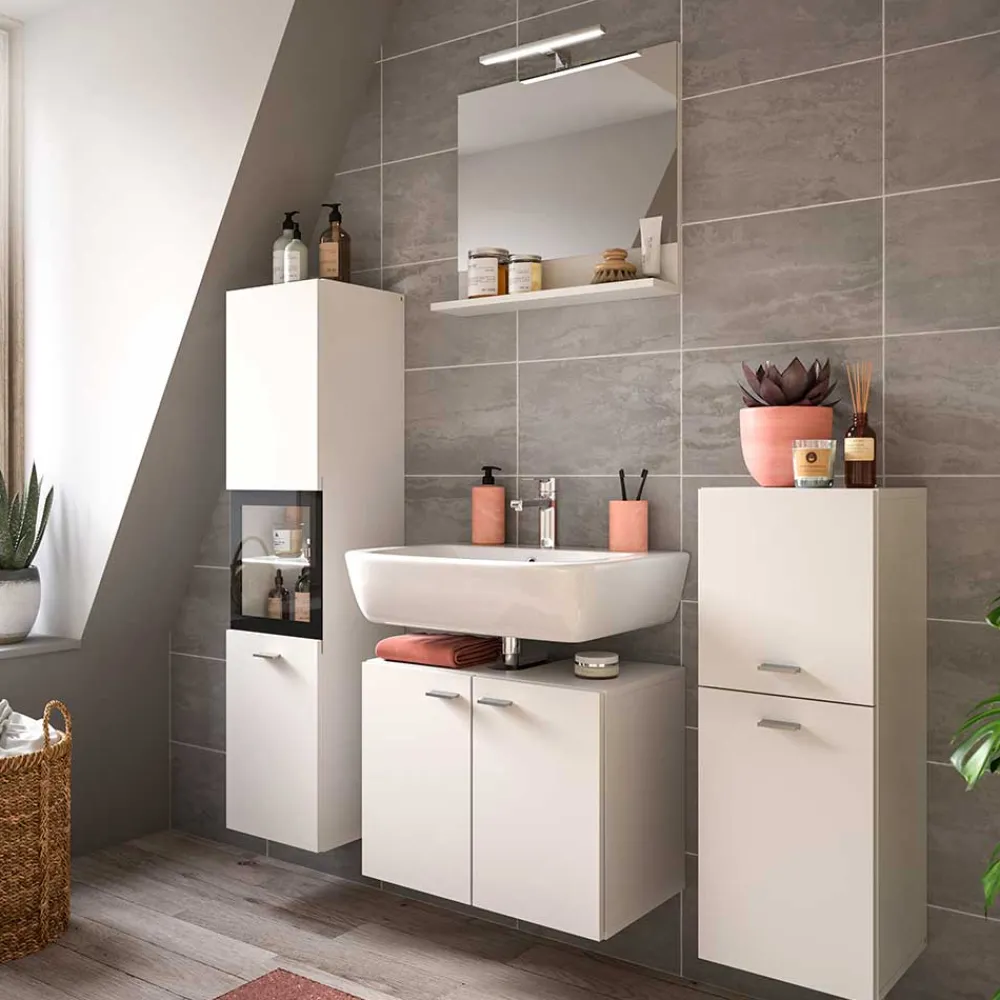 Wohnen Badmöbel-Kombi in Weiß - Harmone (vierteilig)