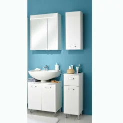 Wohnen Glasmöbel|Badezimmer Komplett*Badmöbel-Kombination in Weiß - Yennja (vierteilig)