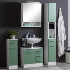 Wohnen Badmöbelprogramm Set in Grün - Loenixa (vierteilig)