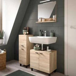 Wohnen Badmöbel-Set in Sonoma-Eiche - Hoxtona (dreiteilig)
