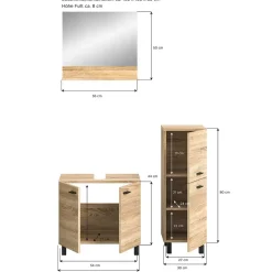 Wohnen Badmöbel-Set in Sonoma-Eiche - Hoxtona (dreiteilig)