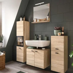 Wohnen Badezimmer Komplett*Badmöbelset komplett - Hoxtona (vierteilig)