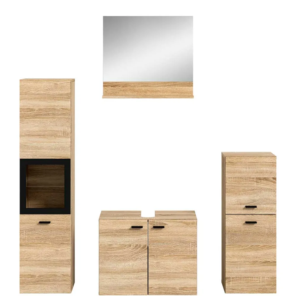 Wohnen Badezimmer Komplett*Badmöbelset komplett - Hoxtona (vierteilig)