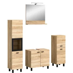 Wohnen Badezimmer Komplett*Badmöbelset komplett - Hoxtona (vierteilig)